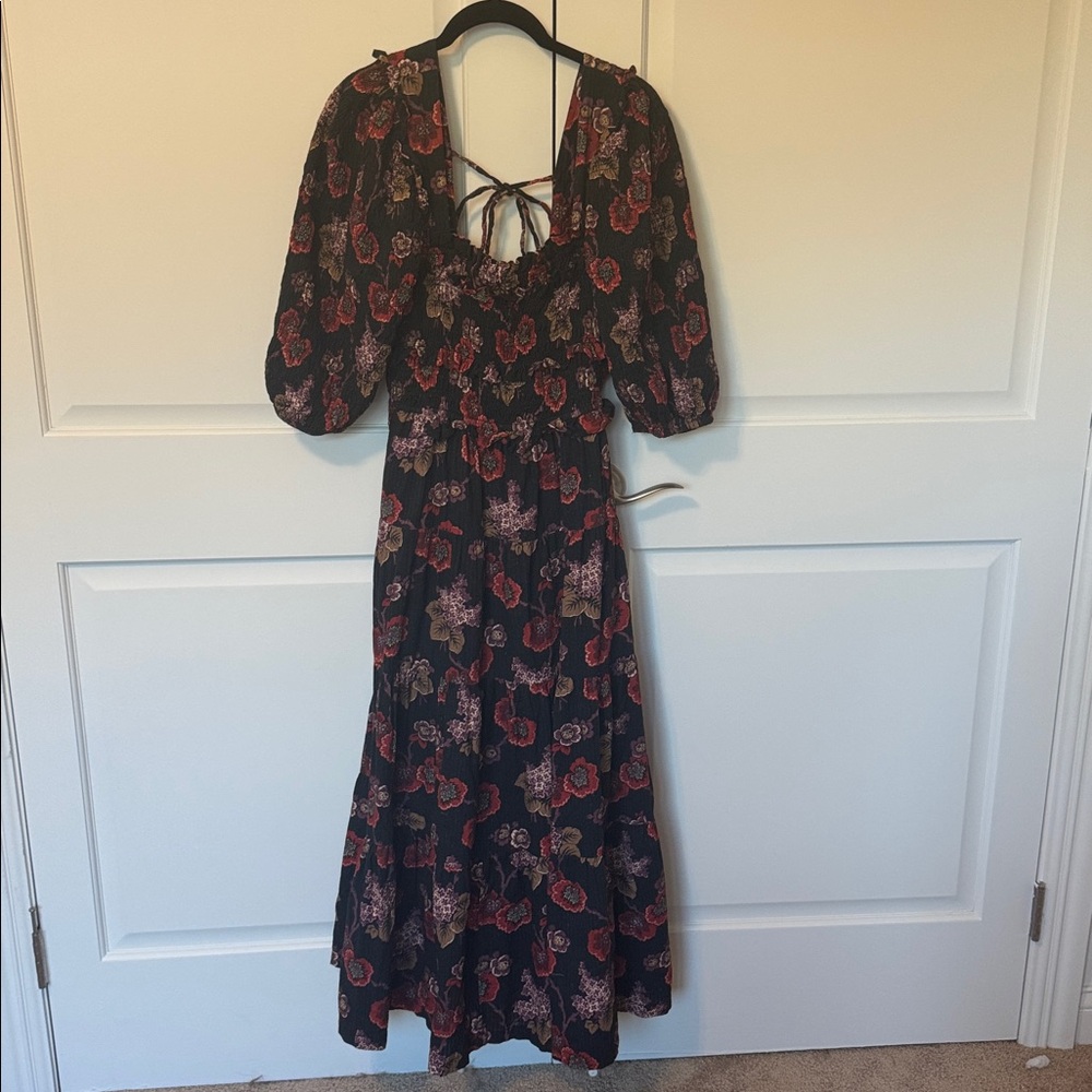 Sea New York Dark Navy and Red Floral Dress